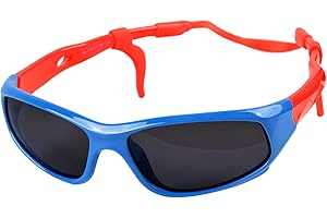 besbomig Okulary Przeciwsłoneczne dla Dzieci Polaryzacyjne Niezniszczalne Sportowe Okulary Przeciwsłoneczne Ochrona UV 400 dla Chłopców Dziewcząt Wiek 3-12