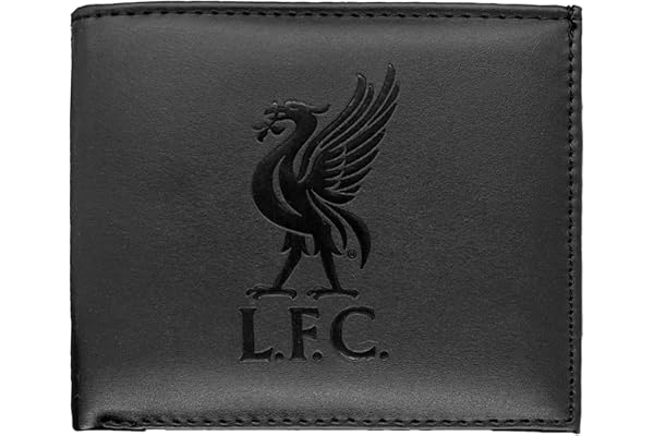 Liverpool FC Officiel - Portefeuille thème Football - Blason embossé - Noir - Noir