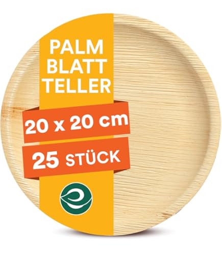 25x Palmblad borden 25cm - Milieuvriendelijk en biologisch afbreekbaar