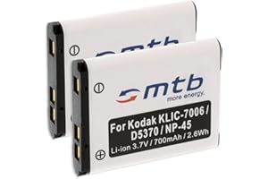 MTB MORE ENERGY 2X Batería Klic-7006 para Kodak M565, M575, M580, M583, M873, M883, Mini, Touch …. (Ver descripción)
