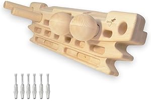 GRIPNATIC FingerPeg 1.0 Hangboard - Kletterbrett - Fingerboard - Pegboard Griffe - Buchenholz der Klasse A - mit Calisthenics-Stangen für Klimmzüge - einzigartiges Design - 120 kg Tragfähigkeit