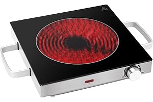 ‎PROFI COOK ProfiCook® Infrarot-Einzelkochplatte | Energiesparende Herdplatte | Kochfeld aus kratzfester Glaskeramik | Kochplatte Stufenlose Temperaturregelung | 2000 W | PC-EKP 1210