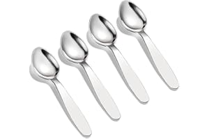VANRA Set di posate per bambini in acciaio inox 18/8 di alta qualità, 15 cm, set di 4 posate per casa e scuola (4 cucchiai)
