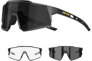 KAPVOE Lunette de Cyclisme Photochromique Homme Femme Tr90 Cadre Lunette Vélo VTT Anti-UV400 Lunette de Soleil Pour Vélo Pêche Course Conduite Pêche Ski