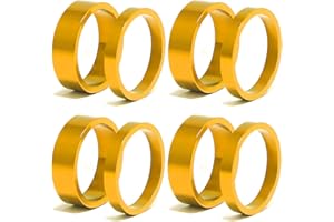 YATEICBC 8 pezzi distanziatore forcella bicicletta, distanziatore carbonio, distanziatore barra anteriore bicicletta, distanziatore manubrio, alluminio mountain road bike (oro)