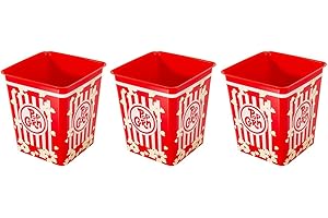 Kigima Kubek na popcorn 3 litry wielokrotnego użytku zestaw 3 szt. czerwony