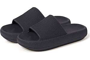 RXLLDOLY Badeschuhe Damen Herren- 45mm Dicke Sohle Badelatschen Damen, Unisex Hausschuhe Schlappen, Rutschfest Weich Schnell Trocknend Badeschlappen Damen Cozy Slides Indoors Outdoors