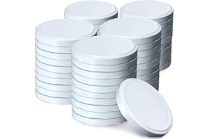 KADAX Schraubdeckel fi82 mm, Twist-Off-Deckel Set aus Metall, Ersatzdeckel für Einmachgläser, Deckel mit 6 Einrastzähnen für Sturzgläser und Einmachgläser (Weiß, 50 Stück)