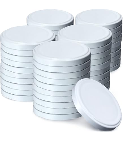 KADAX Schroefdeksel fi66 mm, reservedekselset van metaal, inmaakdeksel geschikt voor 200 ml en 315 ml potten, twist-off-deksel met 4 vergrendeltanden, deksel (100 stuks, rood geruit