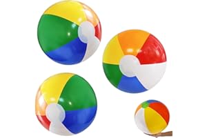BVSRCP Wasserball Aufblasbar Bunt 30 cm Inflatable Ball, Beachball in Regenbogenfarben, Erwachsene Kinder Ball Spielzeug, Für Den Sommer Im Freien Pool Spielen Partei Dekorationen(3 Stück)