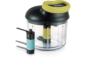 Tefal K1321224 Hachoir Manuel 5 Seconds Engineering, Lame Glace Pilée, Noir, Vert, Transparent