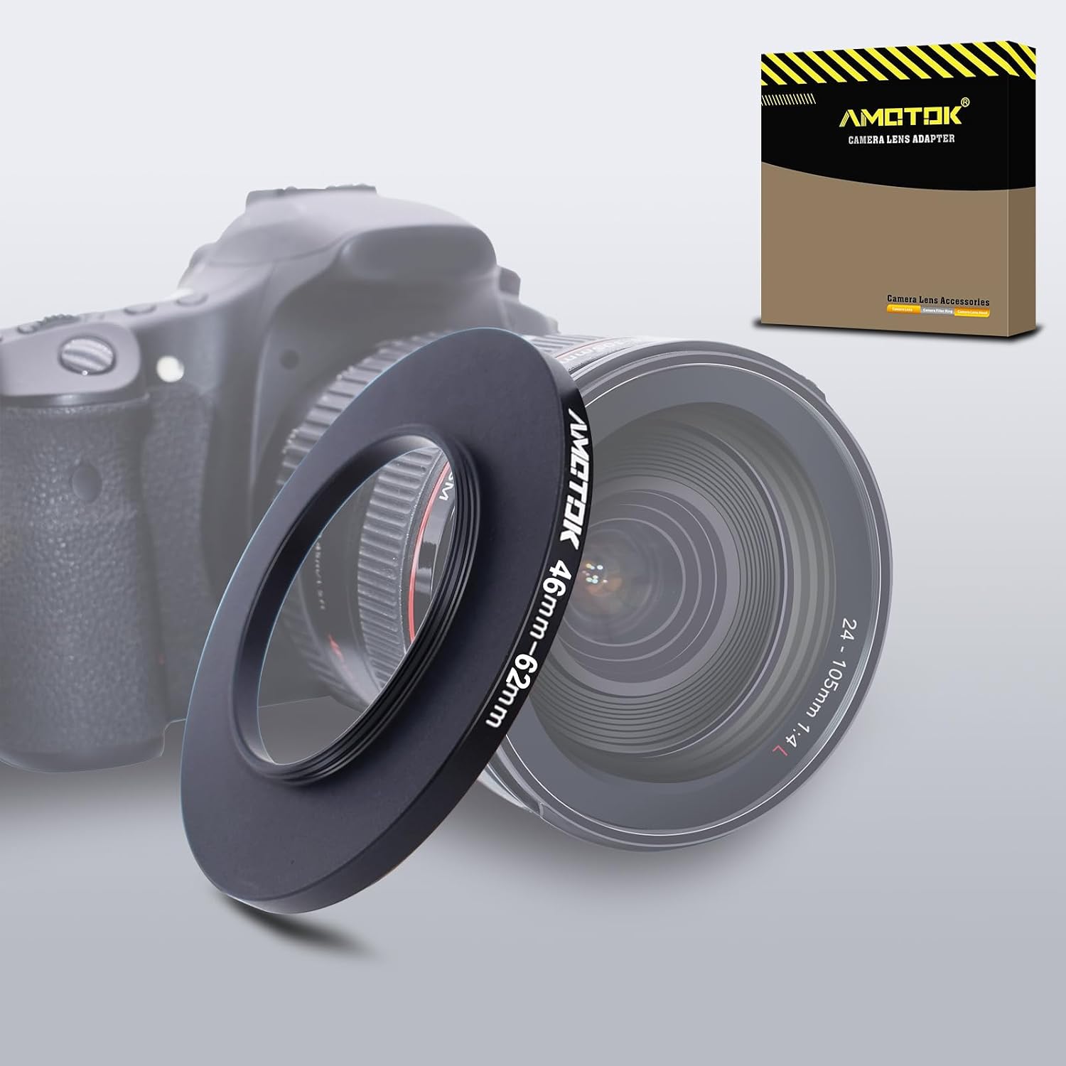 46mm Lens to 62mm Camera Lens Adapter,46mm to 62mm Filter Step-Up Adapter Ring,Compatible All 62mm Filter Accessory