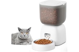 SKUKKY Futterautomat Katze 3L Futterautomat für Haustiere, Futterautomat Hund, bis zu 9 Portionen/4 Mahlzeiten pro Tag, Katzenfutter Automat mit Katzennapf und Timer