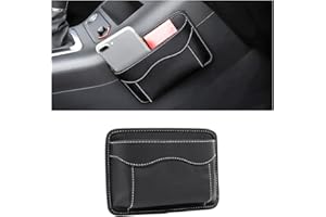 Adunsiaoto Seitlicher Organizer für Autositze, Organizer Autositz Side Gap Selbstklebend, Autositz Gap Organizer Storage Box, für Autositze, Dokumenten(Schwarz)