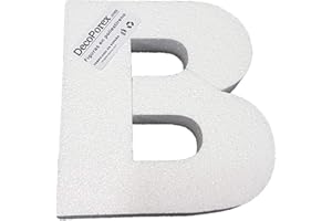 Decoporex – Lettre B en polystyrène expansé de 20 cm de hauteur et 3 cm d'épaisseur