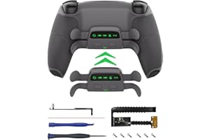 CHARM FOCUS Remap Kit 4 Rückseitige Paddles Kompatibel mit PS5-Controller BDM-030/040/050, DIY PS5 Controller Mod-Shell mit Rückseiten Buttons, Gummierte Grifffläche, Paddles Attachment, Grau