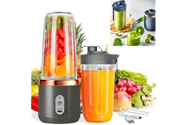 DDN_R_ Portable Blender Mixer Juicer for Home | Mini Blender for Smoothies & Juices | 2-Jar Capacity (400ml*2) | 40 Watts Fru