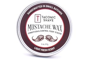 Taconic Shave Premium Mustache Wax - All Natural - Artisan Made In The Usa - 2 Oz Size (Double The Size Of Most Others)