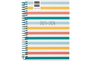 Finocam - Agenda Diva Curso 2025 2026 Semana Vista Horizontal Septiembre 2025 - Junio 2026 (curso lectivo) + Julio y Agosto resumidos Colors Español