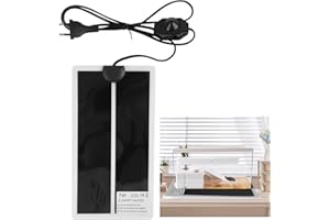 VXIWSCY Tapis Chauffant pour Terrarium, 15 x 28 cm, Réglable de 0 à 35 Degrés, Tapis Chauffant pour Reptiles, Amphibiens et Petits Animaux, Surface Résistante à l'Eau, Fiche Européenne, 7W, 220V-240V (1)