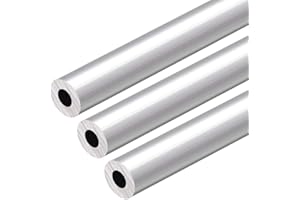 sourcing map 6063 Aluminio Redondo Tubo, 300 mm de Largo, 19 mm de Diámetro Exterior, 9 mm de Diámetro Interior, sin Costuras, Recto, 3 Piezas