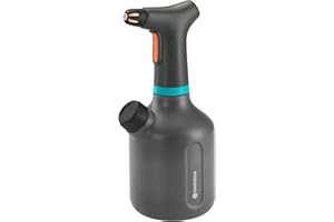 Gardena opryskiwacz z pompką 1 l EasyPump: Opryskiwacz z pompką z funkcją 360°, dysza mosiężna, duży otwór, przezroczysta konstrukcja, zintegrowana pokrywka dozująca, ze wskaźnikiem poziomu (11114-20)