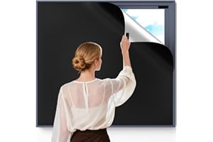 RCHYFEED Blackout Blinds, Window for Bedroom Traceless Removable, 145x200cm Portable Blackout Blinds Stick on Window | Cutting any Size Shape for Nursery Bedroom Travel RV Car