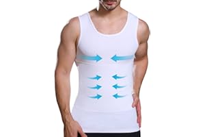Lgtfy Mens Slimming Body Shaper Vest, Chest Abdomen Compression Tank Top, Belly Hiding Undershirts - Change in Seconds