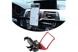 DIYUCAR Supporto per telefono da auto, supporto per prese d'aria per BMW Serie 1, 2, 3, 4, F20, F21, F22, F23, F30, F31, F34, F32, F33, F36, 2013-2019, colore: rosso