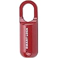 Sorandy Portable Fingerprint Padlock, Keyless Fingerprint Lock, Security Mini Smart Lock, USB Rechargeable Digital Padlock, Suitable for Gym, Sports, Bike, School, Fence and Storage (Red)