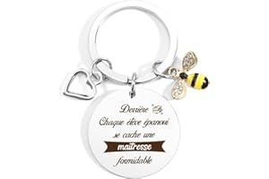 WRNZL Cadeau Maitresse D'école, Cadeau Maitresse D'école Fin D'année, Merci Maitresse Cadeau, Original Idee Porte Clef Maîtresse, Cadeau Atsem, Cadeau Noel Maitresse D'école, Cadeau Professeur, Cadeau Prof