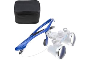 BoNew-Oral 3.5X420MM Surgical Binocular Loupe Magnifier Antifog Loupes Surgical Magnifier Optical Glasses (Blue)