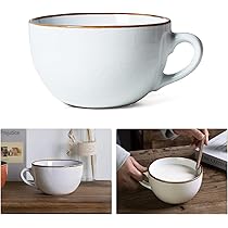 Umllpet Keramik Suppenschüssel 900ml - Große Tasse Mit Henkel Für Mikrowelle & Spülmaschine