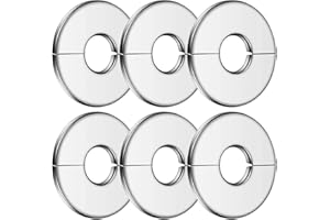 ACYDSR 6 Stück Abdeckrosette Edelstahl, Ø 34mm Edelstahl Rosette Rohrabdeckungen, Geteilte Rohrabdeckungen, Rosette Wasserhahn, Wasserhahn Abdeckung, Rohr Abdeckung, Wandrosette Edelstahl, Für Rohr