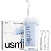 usmile C10 Travel Dental Irrigator, 95 Days Autonomy, Blue | 180ml Tank 4 Modes 360&deg; Nozzle IPX7 Cordless Irrigator for Ortho