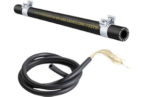 BK-POWERTCS (6 mm) 1x Meter Benzinschlauch Ölschlauch Dieselschlauch Kraftstoffleitung für Benzin Kraftstoff Diesel (SAEJ30R7 DIN 73379)-(2x W1 Mini Schelle) (Innen 6,0 mm/Außen 12,0 mm (Schelle große 11x13mm))