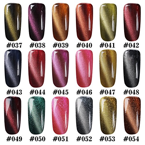 Gellen Cat Eye UV LED Gellack Gel Nagellack UV-Lack LED-Lack auflösbarer Farblack 10ml + Eisen-Magnet #05 dunkelrot - 5