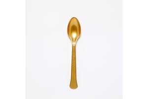amscan Cuillères écologiques en Plastique réutilisables Or - 24 pièces