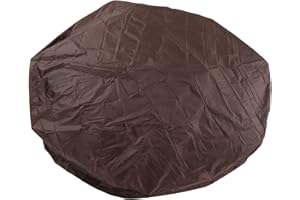 PSSOPP Okrągła Wodoodporna Osłona do, Pokrowiec na Wannę Spa, Taft Poliestrowy 190, Przenośna Osłona Zewnętrzna, Brązowa