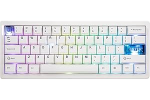 MechLands CIDOO QK61 V2 Via-Teclado programable con 60% para Juegos, Teclado Personalizado Intercambiable en Caliente, Teclado mecánico con Placa de PC, RGB, batería de 3000 mAh para Win/Mac (Blanco)