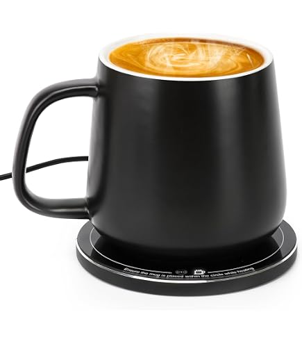 Chauffe-Tasse Électrique De Bureau Avec 4 Températures (45°C à 80°C) - Arrêt Auto 8h, Compatible Tasses Plates