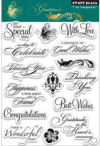 Penny Black Rubber Clear Stamps 5-inch x 7.5-inch Sheet-Gratitude
