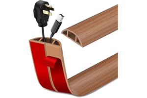 LSGCQ Canaletas para Cables Adhesiva canaleta pasacables para Suelo Cubiertas de Suelo para Cables pasacables de PVC (1m×3cm, Grano de Madera Amarillo)