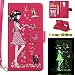 Produktbild Honor 6X lederhülle ledercase,Huawei Honor 6X Luminous Leder Wallet Tasche Brieftasche Schutzhülle,Fanryn Schönes Mädchen und Katzen Muster Nacht Leuchtende Design Hochwertige PU Leder Flip Tasche Case Hülle im Bookstyle mit Standfunktion Kredit Kartenfächer für Huawei Honor 6X (Rose Rot)