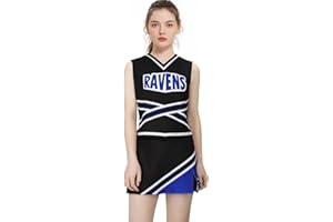 LIKUNGOU Damen Ravens Basketball Cheerleader Kostüm Cheerleading Uniform Varsity High School Cosplay Outfit Suit