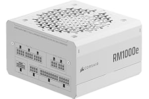 CORSAIR RM1000e (2025) Fully Modular Low-Noise ATX Power Supply with 12V-2x6 Cable – ATX 3.1 & PCIe 5.1 Compliant, Cybenetics Gold Efficiency, 105°C-Rated Capacitors, Modern Standby Mode – White