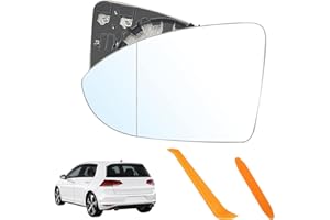 ‎BOUGPENG Spiegelglas Ersatz für Golf 7 Beheizbar Ersatzspiegelglas Fahrerseite Konvex Außenspiegel Asphärisch Außenspiegel Verstellbar Rückspiegelglas ABS-Seitenspiegelglas(Links) OEM:V-W (5G0857521/2)