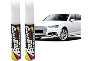 BMHNQ 2 Pièces Stylos Retouche Peinture pour Carrosserie de Voiture, Moto et Vélo - Anti Rayure (Blanc)