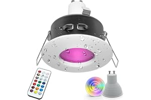 Planetitaly Foco LED para cabina de ducha, 6 W, baño turco, cromoterapia, IP65, GU10, lámpara RGBW 6000 K