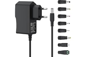 5 V 2 A strömförsörjning, 5 V AC DC nätdel transformator med 8 DC-kontakter för 5 V elektronik som telefon USB HUB CCTV kamera, 2 000 mA max. (1)